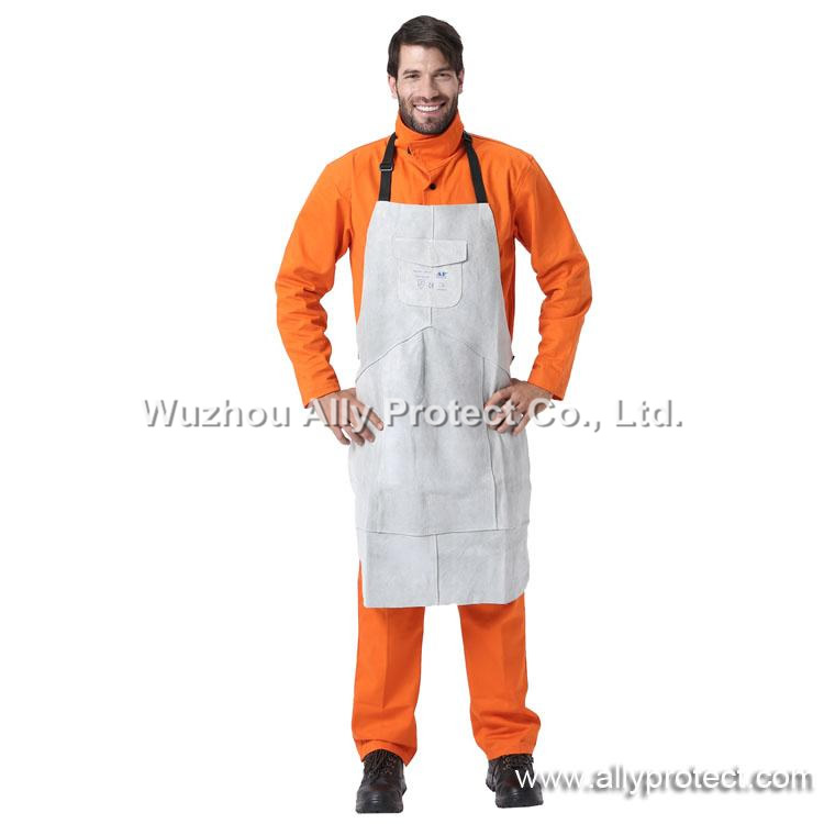 AP-6103 Gray Leather Full Bib Apron